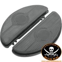 MARCHE-PIEDS AVANT HARLEY FL DRAG SPECIALTIES HALF-MOON FLOORBOARDS W/ VIBRATION INSERTS BLACK 16210164 / 17-0418NB