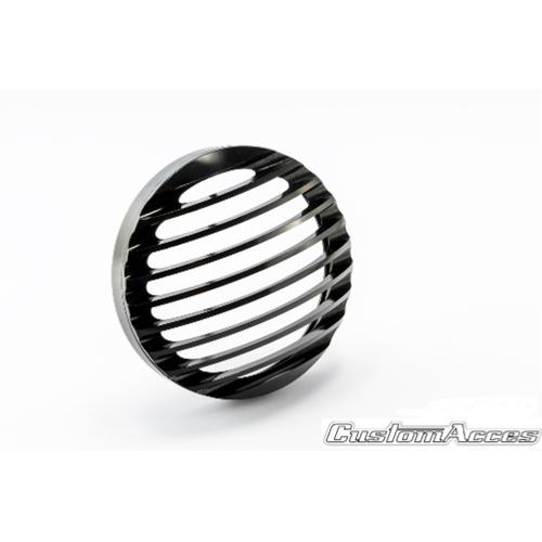 GRILLE DE PHARE 145mm NOIR...FAR001N CUSTOM ACCES - MOTOACCES HEADLIGHT PROTECTOR HD BLACK