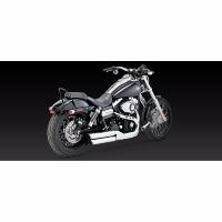 POTS HARLEY FXDF 08-10 / FXDWG 2010 VANCE & HICES 3 SLASH ROUND TWIN Slip-On Mufflers...VH16845