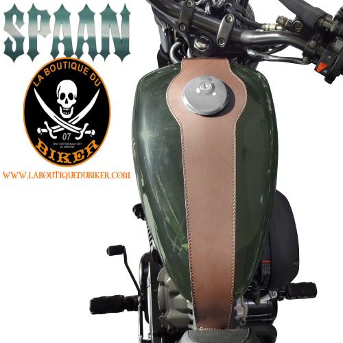 Couvre Réservoir HYOSUNG AQUILA GV125S BOBBER (2018 - ...) Cuir NOIR SP1507...SPAAN LA BOUTIQUE DU BIKER