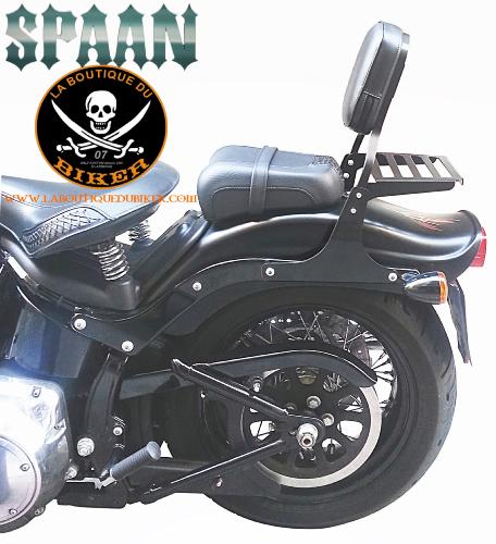 SISSI-BAR HD SOFTAIL FL de 2006-2016 / FX de 2006 à 2012...AVEC PORTE PAQUET...SP808NE NOIR HAUTEUR 35cm  #LABOUTIQUEDUBIKER