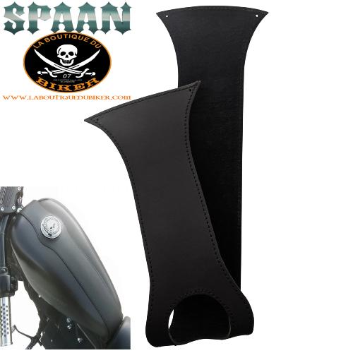 Couvre Réservoir HARLEY DAVIDSON SPORTSTER XLM/XLN/XL Cuir Noir SP0977...TANK-PANEL SPAAN LA BOUTIQUE DU BIKER