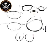 HARLEY SPORTSTER 2014-2019 KIT DE CABLES COMPLET POUR GUIDON APE de 30.5 à 35.5cm AVEC ABS.06101863 LA CHOPPERS HANDLEBAR CABLE/BRAKE & CLUTCH LINE/WIRE KITS AND COMPONENTS / STAINLESS STEEL|VINYL