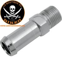 CONNECTEUR D'HUILE HD...DS245274 GARDNER-WESTCOTT OIL PUMP FITTING 3/8" - 1/8" MALE NPT OEM REPLACEMENT CHROME NATURAL