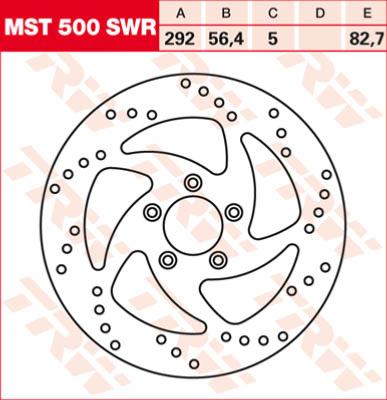 DISQUE DE FREIN HD FL BIG TWIN 2000-2007 AVANT DROIT...PE17102231 TRW FRNT BRK DISC XL/BT SWPT RGHT 17102231 / MST500SWR