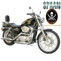 Couvre Réservoir HARLEY DAVIDSON SPORTSTER XLM/XLN/XL Cuir Noir CLOUS SP0978...TANK-PANEL SPAAN LA BOUTIQUE DU BIKER